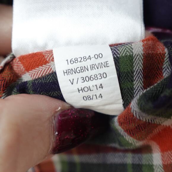 Banana Republic Soft Wash Shirt Sz M Red Navy Herringbone Irvine Western Preppy - Picture 8 of 10